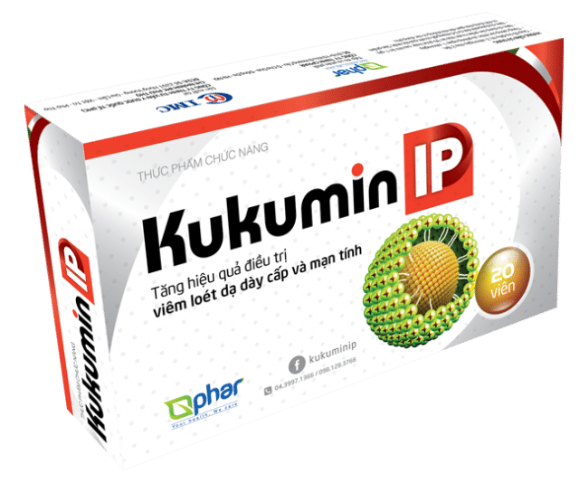 Kukumin IP png, curcumin phytosome, điều trị viêm loét dạ dày, chữa viêm loét dạ dày