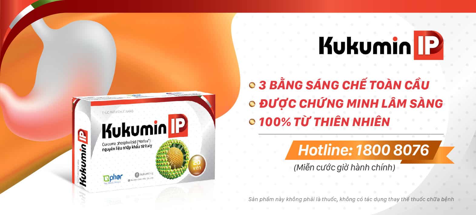 Kukumin IP điều trị viêm loét dạ dày